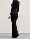 Vestidos Largo De Fiesta Terciopelo Escote Corazón Kica Negro Terciopelo Xl