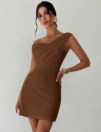 Vestido Corto Noche Fiesta Escote Hombros Caídos Elisa