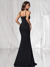 Vestido De Fiesta Largo Terciopelo Y Brillante Con Tajo Kica Negro/brillante Terciopelo L