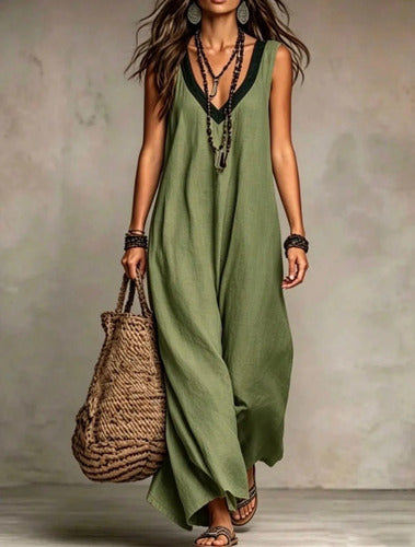 Vestido Largo Lino
