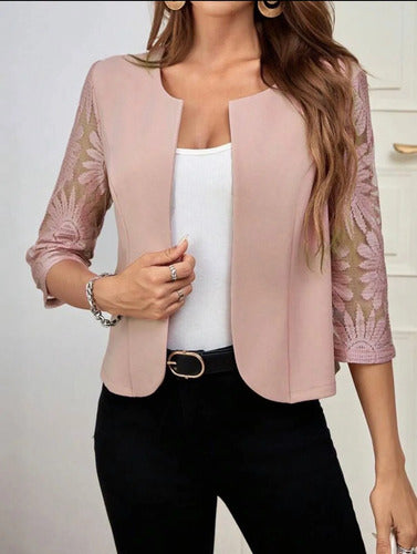 ChaquetaDe Vestir Blazer Mangas Encaje Kica