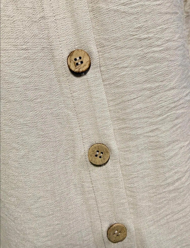 Camisa Larga Vestido Tipo Lino Botones Y Bolsillos Elisa