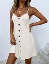 Vestido Corto Solera Botones Cómodo Fresco Elisa Blanco Botones M
