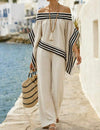 Pantalón Palazzo Y Blusa Hombros Descubiertos Verano Elisa