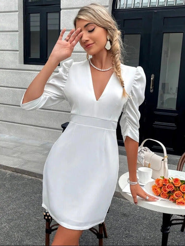 Vestido Mangas Abuchonadas