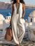 Mono Enterito Lino Bordado Largo Elisa Beige Lino L