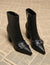Botas Tacon Hebillas Cruzadas Botinetas Kica Negro Cuero Sintético 39.5 Eu