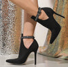 Botineta Tacon Alto Abiertas Con Pulsera De Brillos Kica