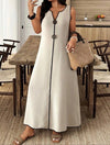 Vestido Largo Lino Verano Casual Elegante Elisa