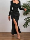 Vestidos Largo De Fiesta Terciopelo Escote Corazón Kica Negro Terciopelo Xl
