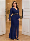 Vestido Largo De Fiesta Gasa Con Bordado Kica