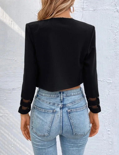 Blazer Torerita Entallada Mangas Transparentes Kica