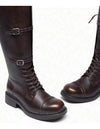 Botas Caño Alto Biker Eco Cuero Hebillas Y Cierre Kica