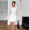 Vestido Blanco Mangas Largas Encaje Civil Kica