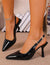 Zapato Stiletto Taco Medio Punta Hebilla Rectangular Kica