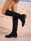 Botas Caño Alto Medio Gamuza Taco Bajo Kica Negro Gamuza 36.5 Eu