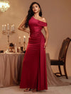 Vestido Largo De Fiesta Detalle CinturaCorte Sirena Kica Bordó Lisa S