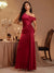 Vestido Largo De Fiesta Detalle CinturaCorte Sirena Kica Bordó Lisa S
