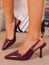 Zapato Stiletto Taco Medio Punta Hebilla Rectangular Kica