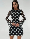 Vestidos Corto De Fiesta Manga Larga Gasa Kica