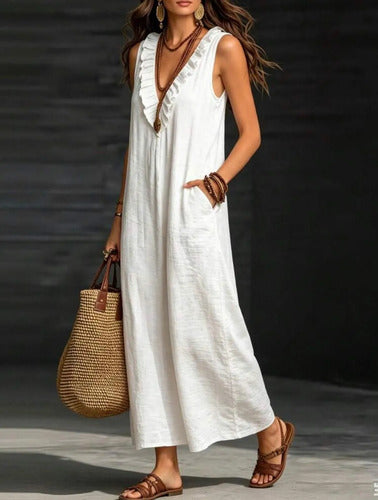 Vestido Cuello Volado
