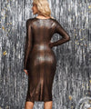 Vestido Fiesta Dorado Licra Ajustado Kica