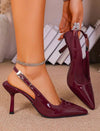 Zapato Stiletto Taco Medio Punta Hebilla Rectangular Kica