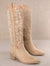 Bota Texana Camel Bordada Media Caña Kica