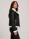 Campera Cuero Gamulan Simil Cuero Y Corderito Kica