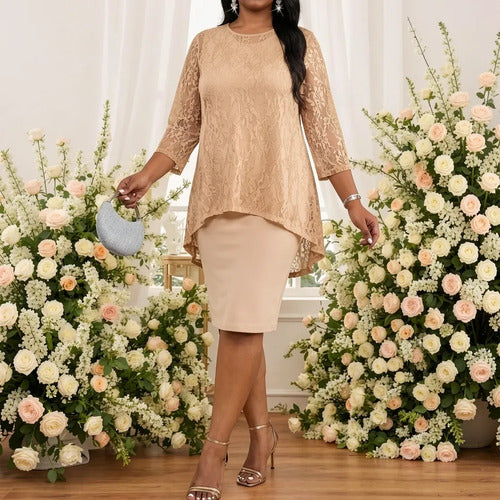 Vestido Fiesta Beige Dia Boda Kica