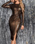 Vestido Fiesta Dorado Licra Ajustado Kica
