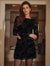 Vestido Fiesta Bordado De Flores Kica Negro Bordado L