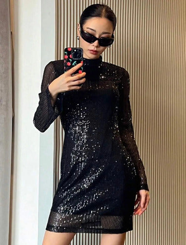Vestido Fiesta Corto Lentejuelas Kica