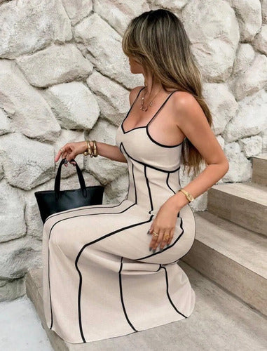 Vestido Lino Líneas