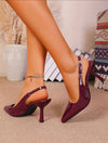 Zapato Stiletto Taco Medio Punta Hebilla Rectangular Kica