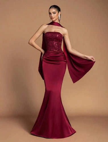 Vestido Largo De Fiesta Elegante Fino Sirena Kica