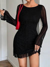 Vestido Corto De Fiesta Mangas Largas Kica