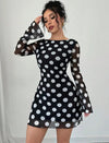 Vestidos Corto De Fiesta Manga Larga Gasa Kica