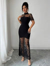 Vestido Fiesta Largo Transparencias Encaje Kica