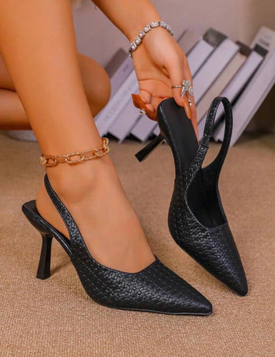 Zapatos Stiletto Ecocuero S/talon Taco Fino Kica