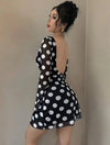 Vestidos Corto De Fiesta Manga Larga Gasa Kica