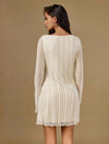 Vestido Corto Manga Larga Bordado