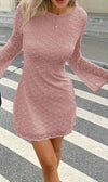 Vestido Corto Manga Larga Tejido Kica