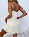 Vestido Corto Solera Botones Cómodo Fresco Elisa Blanco Botones M