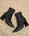 Botas Tacon Hebillas Cruzadas Botinetas Kica Negro Cuero Sintético 39.5 Eu