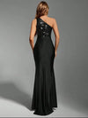 Vestido Largo De Fiesta Lentejuela Y Raso Kica Negro Lentejuelas/raso L