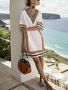 Vestido Corto Túnica Playa Verano Casual Elisa Beige- Marron Gasa 40/42