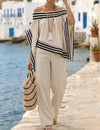 Pantalón Palazzo Y Blusa Hombros Descubiertos Verano Elisa