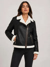 Campera Cuero Gamulan Simil Cuero Y Corderito Kica