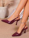 Zapato Stiletto Taco Medio Punta Hebilla Rectangular Kica